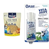 Vitakraft Bird Egg Food 1.1lb and Oasis Vita Drops 2oz Multivitamin for Parrots, Parakeets, Cockatiels, Canaries, Finches, Budgies, Small Parrots
