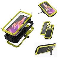 for iPhone 15 Plus Case 360 Full Body Heavy Duty Protection Rugged Aluminium Stan Military Grade Metal Rubber with [Built in Screen Camera Lens Protector ] Phone Cover Armor 2023 Yellow