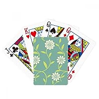 Green White Flowers Decorative Pattern Poker Playing Magic Card Fun Board Game