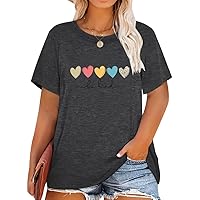 Womens Plus Size Be Kind Shirts Funny Heart Graphic Tees Short Sleeve Summer Round Neck Tops