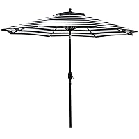 Sunnyglade 9' Patio Umbrella Outdoor Table Umbrella with 8 Sturdy Ribs (Black and White)