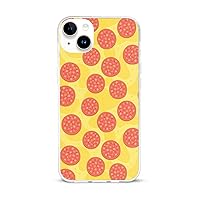 Pepperoni Pizza Pattern Shockproof Slim Thin TPU Phone Case Compatible with iPhone 15 Plus/Pro/Pro Max iPhone 15 Plus