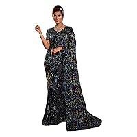 Black Designer Heavy Bridal & wedding Indian Woman's IMPORTED Sari dimaond & Sequin Saree Blouse hit 3240
