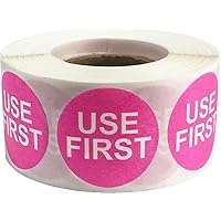Dissolvable Use First Labels for Food Rotation Shelf Life Prep 1 Inch Round Circle Dots 500 Adhesive Stickers