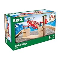 BRIO 33757 Lifting Bridge - Engaging Toy Train Accessory | Includes Wooden Track | Ideal for Kids Age 3 and Up | FSC Certified Wood - Red
