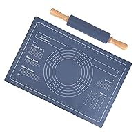 BESTOYARD 1 Set Silicone and Face Pads Baking Pastry Mat Bread Roller Countertop Pastry Mat Dough Rolling Mat Pie Baking Mat Silicone Baking Mat Silicone Mat Wood Baking Supplies Household