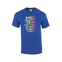 Jesus is The Way Adult Christian Short Sleeve T-Shirt-antiqueroyal-XXXL