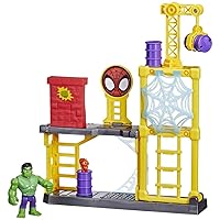 Marvel Spidey and His Amazing Friends Hulk’s Smash Yard Preschool Toy, Hulk Playset with Toppling Tower and Smash Wall, Kids Ages 3 and Up (Amazon Exclusive)