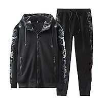 Sportswear Men Set Warm Thick Hooded Jacket+Pants 2Pc Sets Cashmere Hoodies Zipper Tracksuits Sports Suit Plus Size