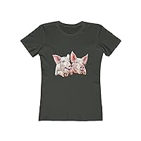 Pigs 'A Jowly Good TIme' - Women's Slim Fit Ringspun Cotton T-Shirt