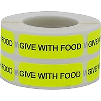 Give with Food Veterinary Medical Healthcare Labels .5 x 1.5 Inch 500 Total Stickers