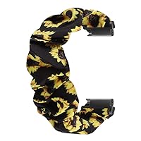 Compatible for Fitbit Sunflower Scrunchie Elastic Watch Band Soft Elastic Strap