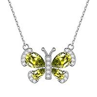 Aurora Tears Women 12 Birthstone Butterfly Jewelry 925 Sterling Silver Animal Crystal Minimalist Necklaces/Earrings/Rings/Bracelets Jewellery