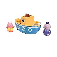 Tomy E73414 Grandpa Pig’s Splash & Pour Boat from Toomies – 4-in-1 Bath Time Peppa Pig Toy with Removable Water Sprinklers and Spinning Paddle Wheelhouse