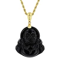 Laughing Buddha Black Jade Pendant Necklace Rope Chain Genuine Certified Grade A Jadeite Jade Hand Crafted