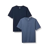 Amazon Essentials Men's Slim-Fit Short-Sleeve Jersey Henley, Pack of 2