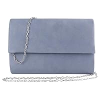 Womens Chic Suede Evening Clutch Crossbody Handbag with Chain Strap