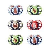 Tommee Tippee Fun Pacifier, 18-36 Months, 6 Pack with a Symmetrical, BPA Free Silicone Nipple