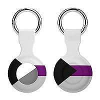 Demisexual Proud Flag Printed Silicone Case for AirTags with Keychain Protective Cover Air Tag Finder Tracker Accessories Holder