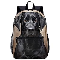 Black Labrador 17 Inch Laptop Backpack Large Capacity Daypack Travel Shoulder Bag for Men&Women