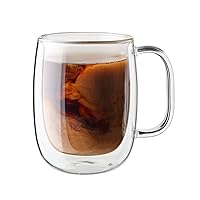 ZWILLING Sorrento Plus 8-pc Double-Wall Glass Coffee Mug Set, 12 fluid ounces, Clear