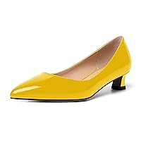 Womens Slip On Solid Casual Pointed Toe Office Suede Kitten Low Heel Pumps Shoes 1.5 Inch