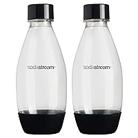 SodaStream 0.5L Twin Pack Dishwasher Safe Slim Bottle (Black) (Pack of 2)