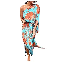 Hawaiian Dresses for Women 2024,Spring Summer Elegant Party Boho Maxi Dress Vacation Beach Sun Dresses Trendy Cruise Wear