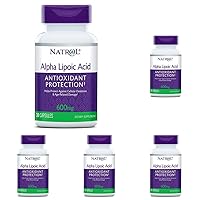 Natrol Alpha Lipoic Acid 600mg, Antioxidant Protection, Capsules, 30ct (Pack of 5)