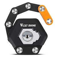 West Biking Folding Bike Lock - Compact Bicycle Lock with 3 Keys, Lightweight Bicycle Foldable Lock with Mounting Bracket, Bike Lock with Anti-Theft Alloy Steel