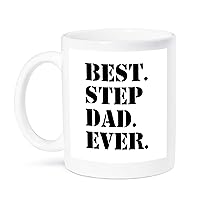 3drose Best Step Dad Ever, Gifts for Stepdad/tepfather, Ceramic Mug, 15-Oz