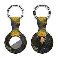 Jamaican Flag Eagle Silicone Case for Airtags with Keychain Protective Cover Airtag Finder Tracker Holder Accessories