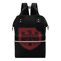 German Knight Heraldic Shield Wide Open Designed Diaper Bag Waterproof Mommy Bag Multi-Function Travel Backpack Tote Bags