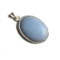 AngelitePendant 92.5% Sterling Silver Jewellery Pendant Height - 33.25 mm Width - 21.15 mm Weight - 10 gm Healing Gemstone