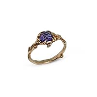 7mm Amethyst Yellow Gold Ring for women 