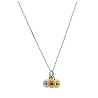 jewellerybox Triple Gold Plated Sterling Silver Bauble Necklace 14-32 Inches