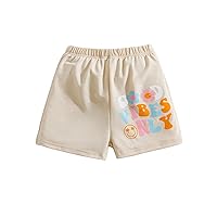 Floerns Girl's Casual Floral Graphic Print Elastic Waist Straight Leg Track Shorts
