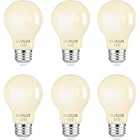 Dimmable E26 LED Light Bulb 60 Watt Equivalent, Sigalux Energy Star Certified Daylight 2700K LED Filament Bulb, A19 LED Edison Vintage Antique Frosted Bulbs with Medium Base, 800LM, UL Listed, 6 Packs