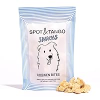 Spot & Tango Chicken Bites Dog Treats | Single Ingredient, 100% Chicken Breast | Freeze-Dried | Grain & Gluten-Free | USA-Made | for Small, Medium, and Large Dogs