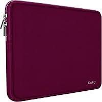 Naukay Laptop Case 15.6 inch,Resistant Neoprene Protective Laptop Sleeve Compatible for Asus F555LA/MB168B/X551,Acer Aspire/Chromebook 15,Dell Inspiron,15.6 HP/Tablet Briefcase Carrying Bag-Wine Red