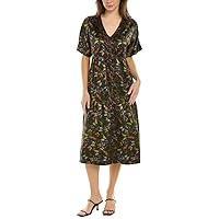 Johnny Was womens Johnny Was Midnight Mariposa Button Front Dress