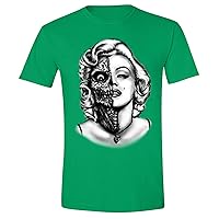 Men's Zombie Skull Marilyn Monroe Crewneck Short Sleeve T-Shirt