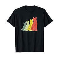 Cat Mom & Dad Silhouette - Vintage Bengal Cat T-Shirt