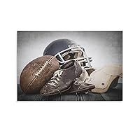 Posters Sports Art Poster American Football And Sports Equipment Poster Boys' Room Aesthetic Poster Canvas Art Poster Picture Modern Office Family Bedroom Living Room Decorative Gift Wall Decor 24x