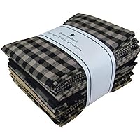 Dunroven House Homespun 12-Piece Fat Quarters, 18 by 21-Inch, Black