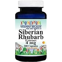 Siberian Rhubarb Extract 4mg 200 Capsules Vitamins Because