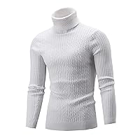 DuDubaby Plus Size Sweater for Mens Autumn Winter Casual Long Sleeve Solid Color Pullover Sweaters Tops