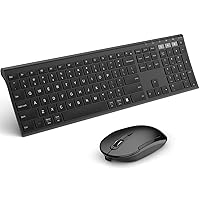 Bluetooth Keyboard Mouse, Multi-Device Wireless Keyboard and Mouse Combo, Dual-Mode(Bluetooth + Bluetooth + USB), Ultra Slim, Rechargeable, for Windows/Mac OS (Black)