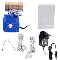 Water Leak Detector with Shutoff Valve, 2 Sensors and Sounds Alarm, Automatic Water Leak Shut Off Valve System, for Pipes 3/4 NPT, Flood Prevention for Laundry,Water Heaters and More