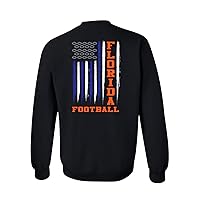 Trenz Shirt Company Football Flag American Flag Sports Fan Game Day Tailgating Crewneck Sweatshirt Pullover